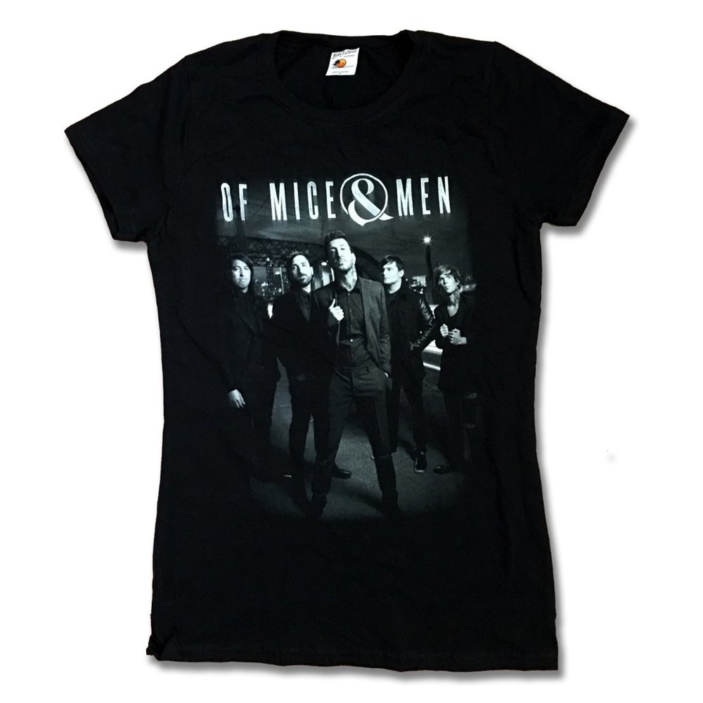 OF MICE AND MEN - CLASSIC BAND LADIES T-SHIRT *NEW* / SZ XL